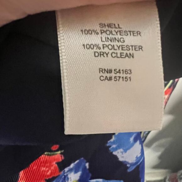 ELIZA J Fit & Flare Cocktail Dress Spaghetti Strap Floral Print Blue Size 6 - Picture 5 of 9